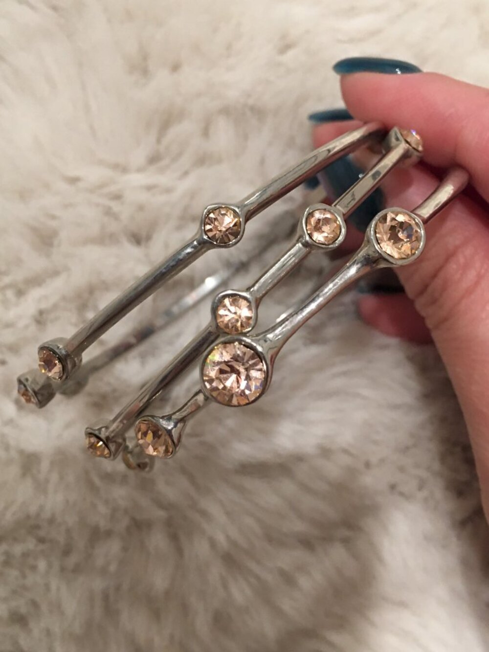 Silver Bangle Bracelet Set